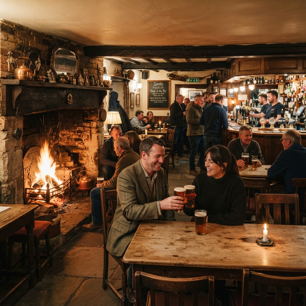 Cozy country pub interior